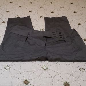 Lane Bryant Gray 3 Button Waist Crop Pants